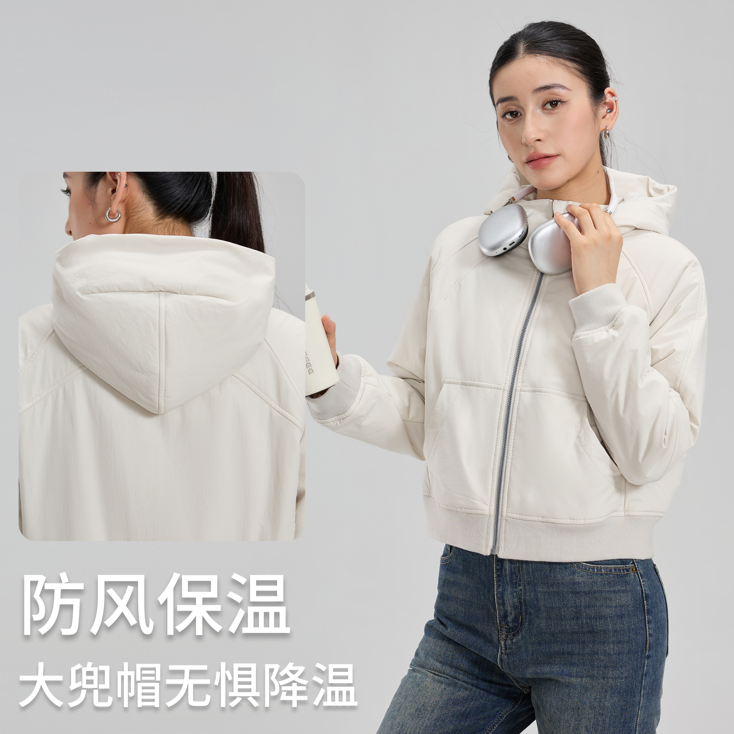lulu 金标P棉气绒服厚款运动休闲外套女
