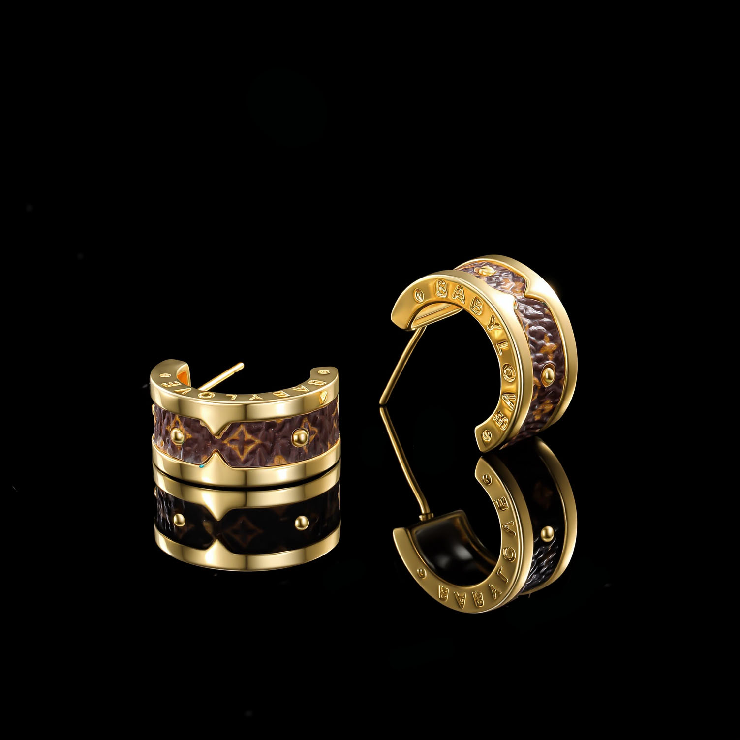 铜合金耳饰 ——木木(BL16）金色半圈耳环