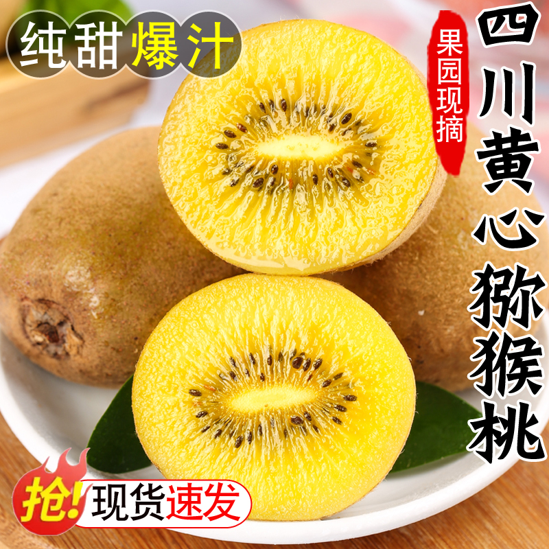 沁枝四川黄心猕猴桃10-30个黄金奇异果国产新鲜当季现摘水果大弥