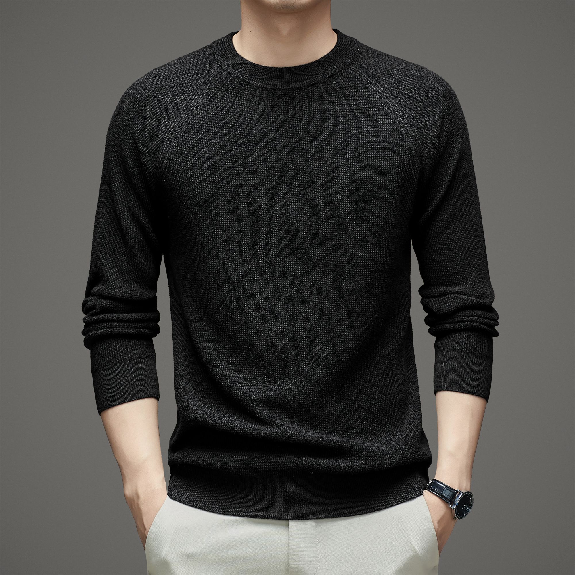 【老钱私藏】XXX系列Z家风格针织衫时尚针织毛衣男冬季纯色毛衣