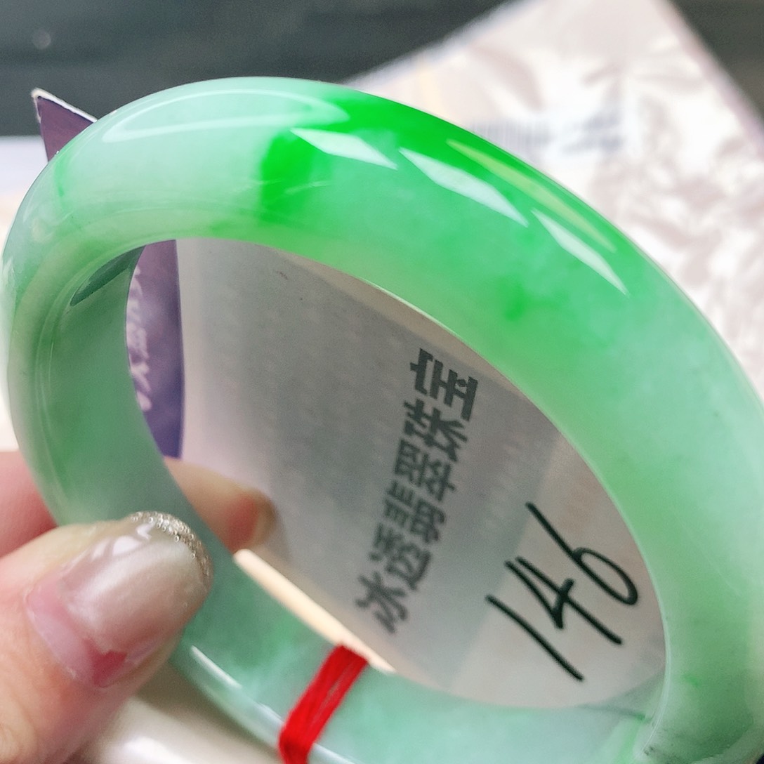 未镶嵌手镯翡翠缅甸纯天然A货翡翠正阳绿毕业镯146号