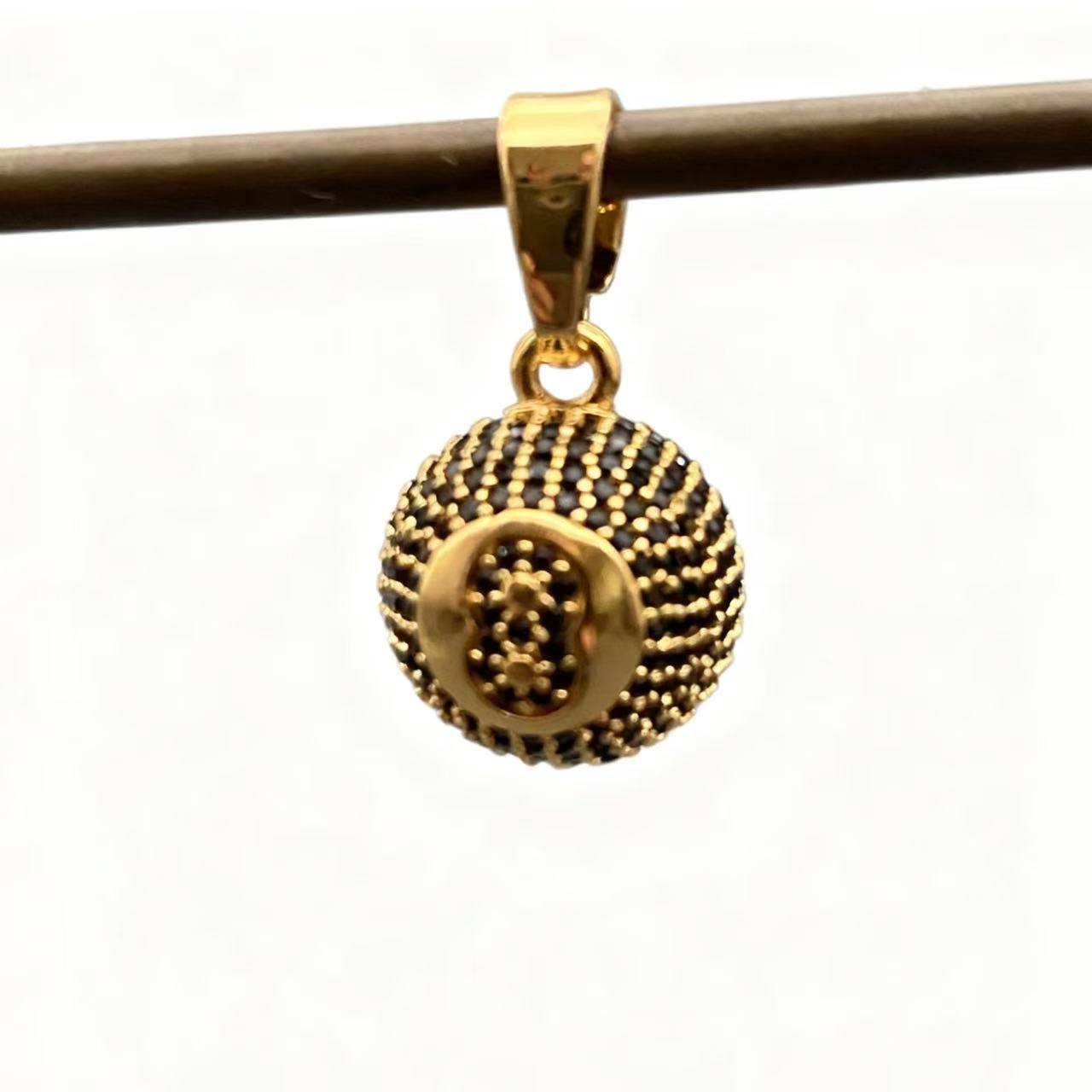 铜合金吊坠 【CH】黑八吊坠饰品金色挂坠