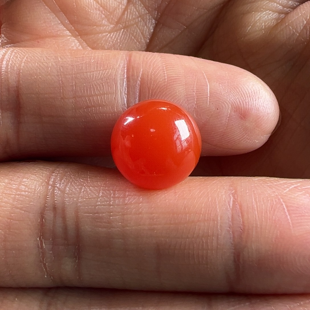 南红玛瑙圆珠11.9未镶嵌淡***伤