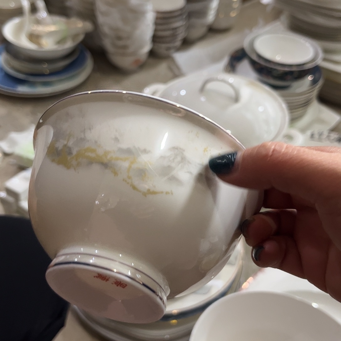 瓷片海岸五寸高脚碗十个微瑕