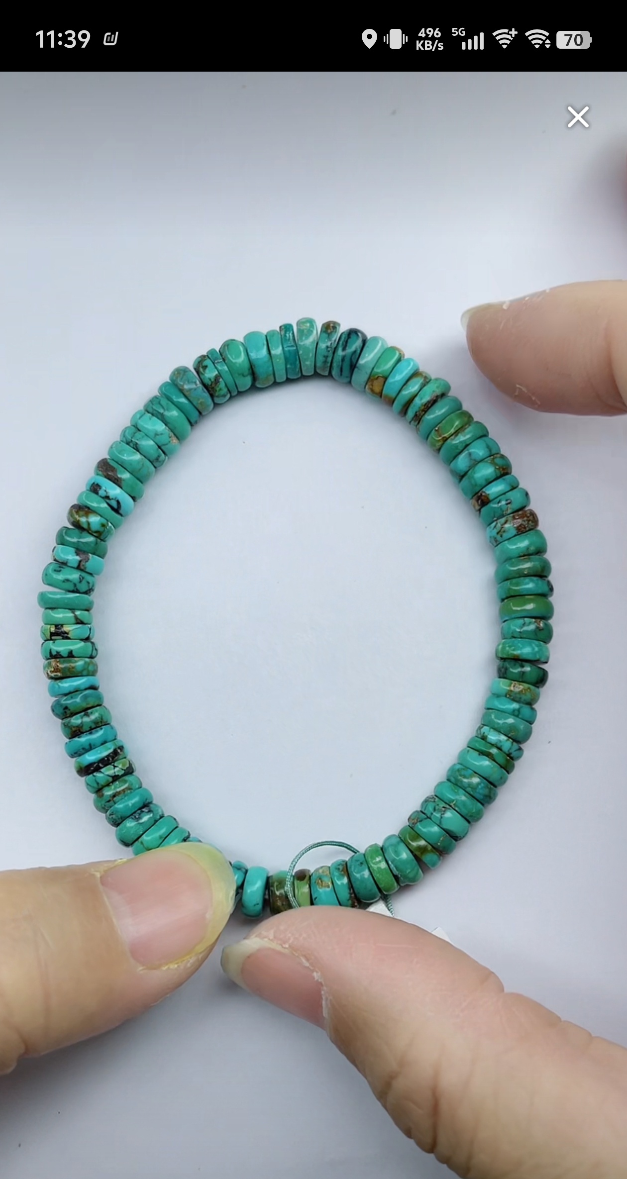 天然原矿绿松石手串