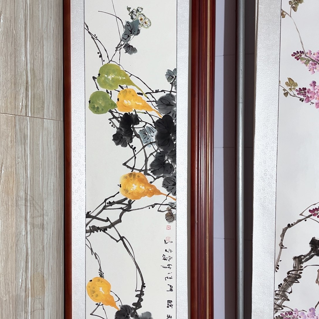 国画书画作品带框163×48