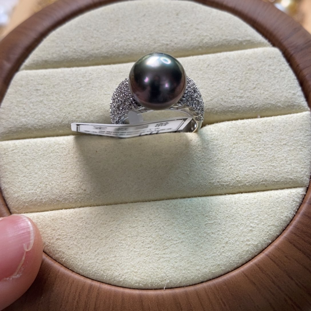 海水珍珠戒圈银S925镶嵌