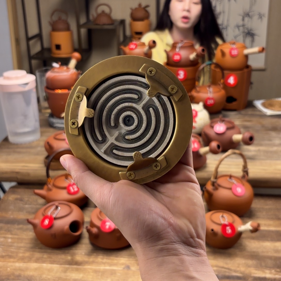 煮水煮茶甘甜 潮州砂铫壶 搭藤垫