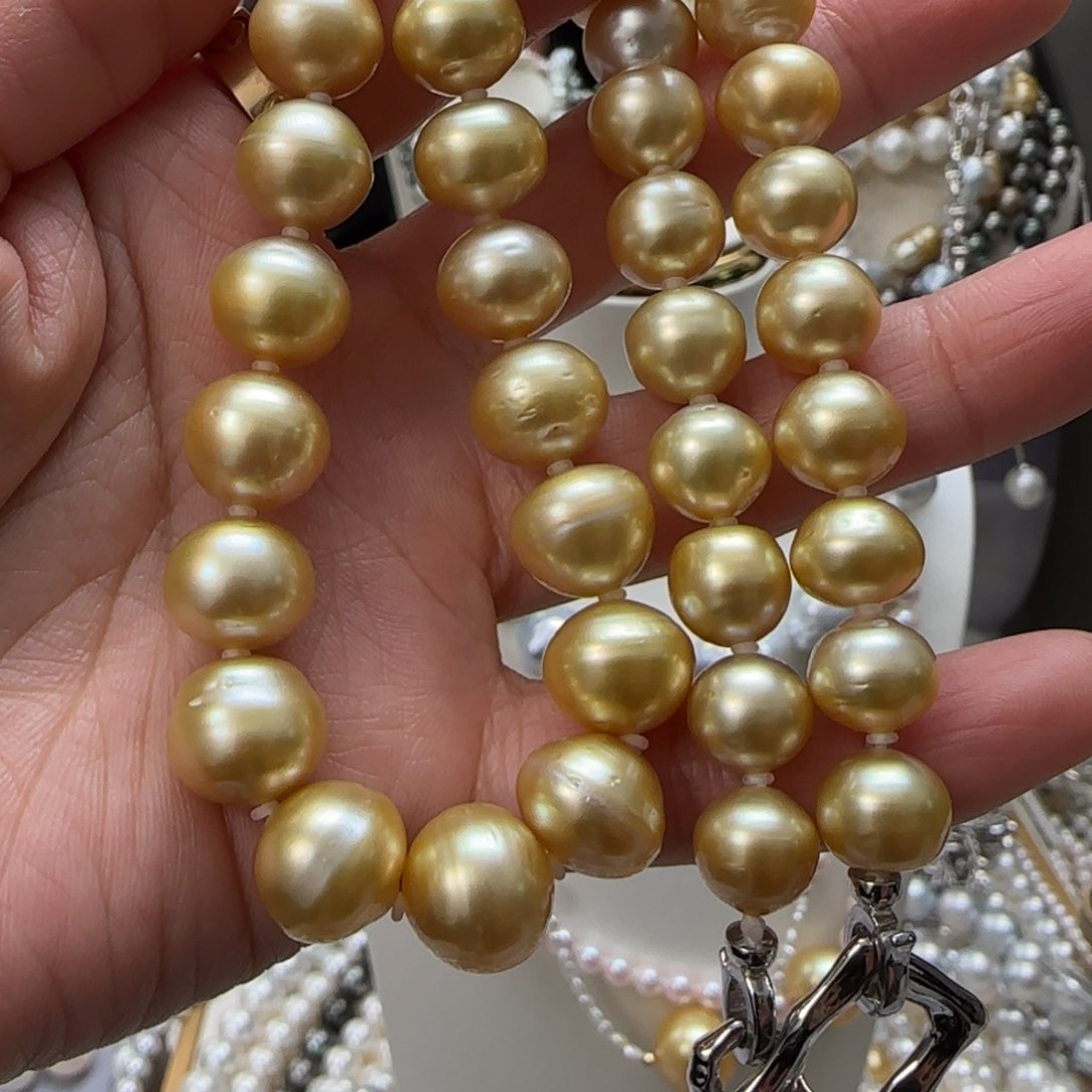 海水珍珠颈饰银S925镶嵌叶**棠