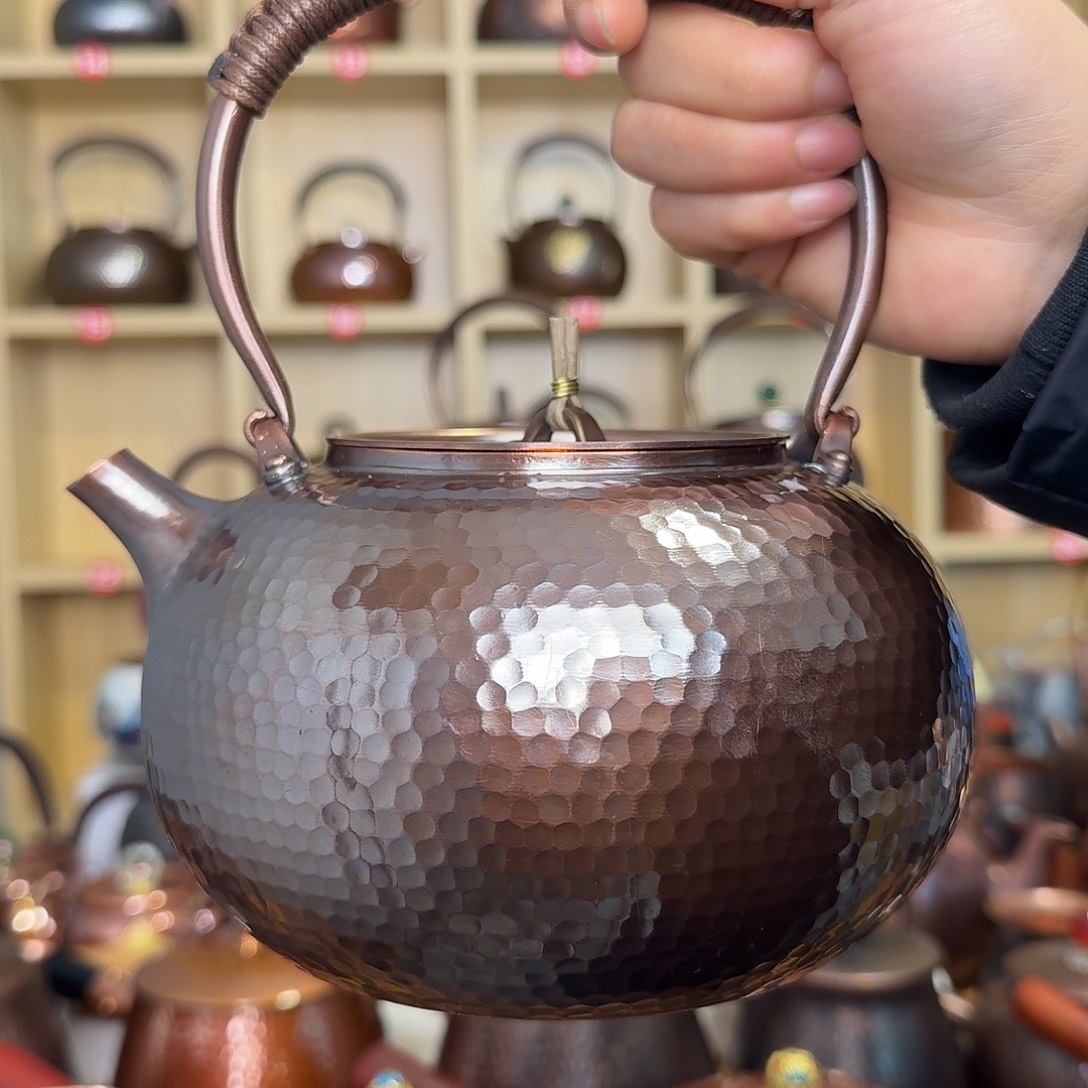 1300毫升加厚紫铜提梁壶