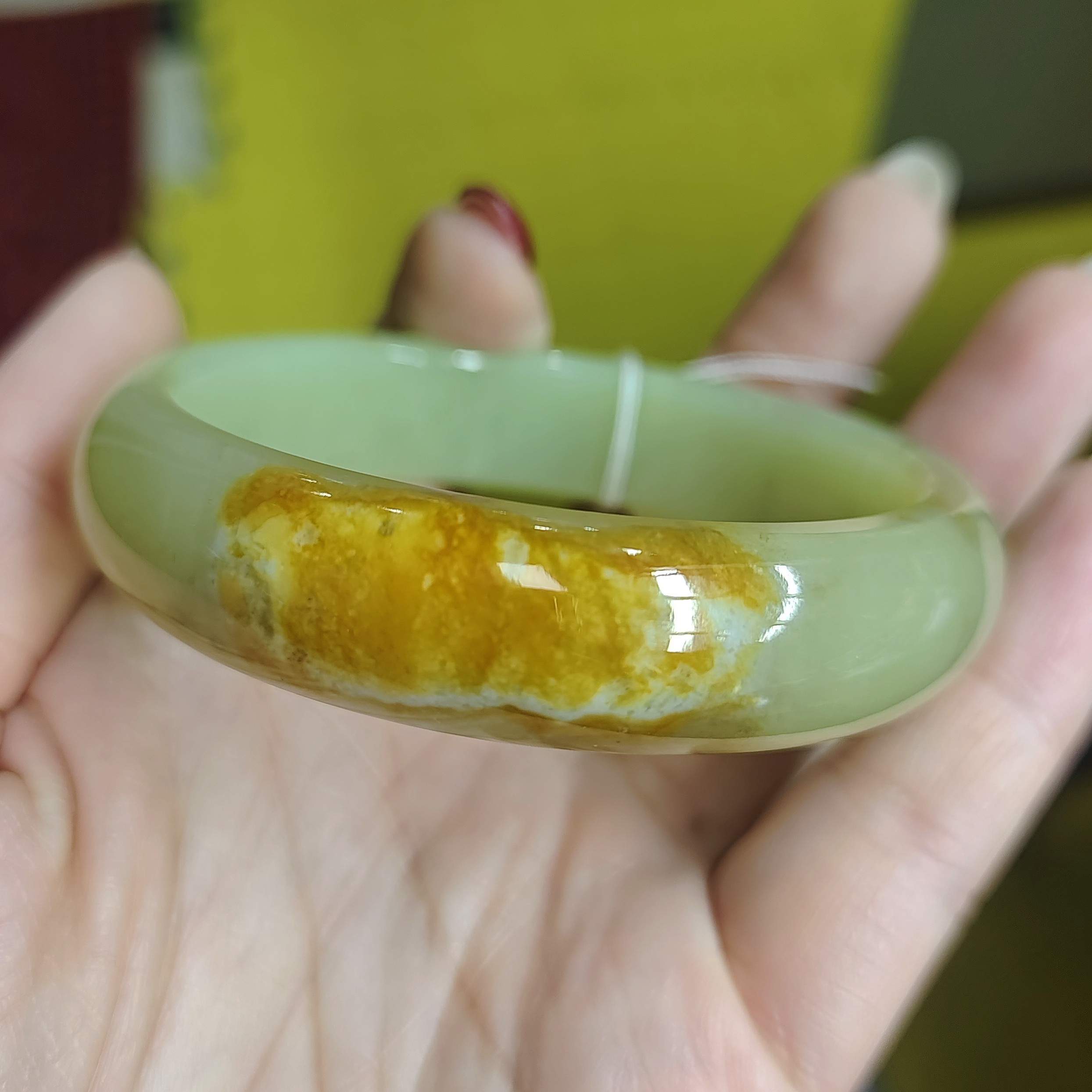 和田玉虎皮黄口特色手镯