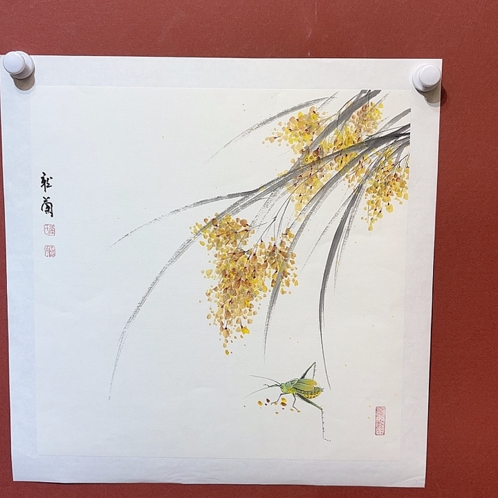 国画听兰花鸟老师