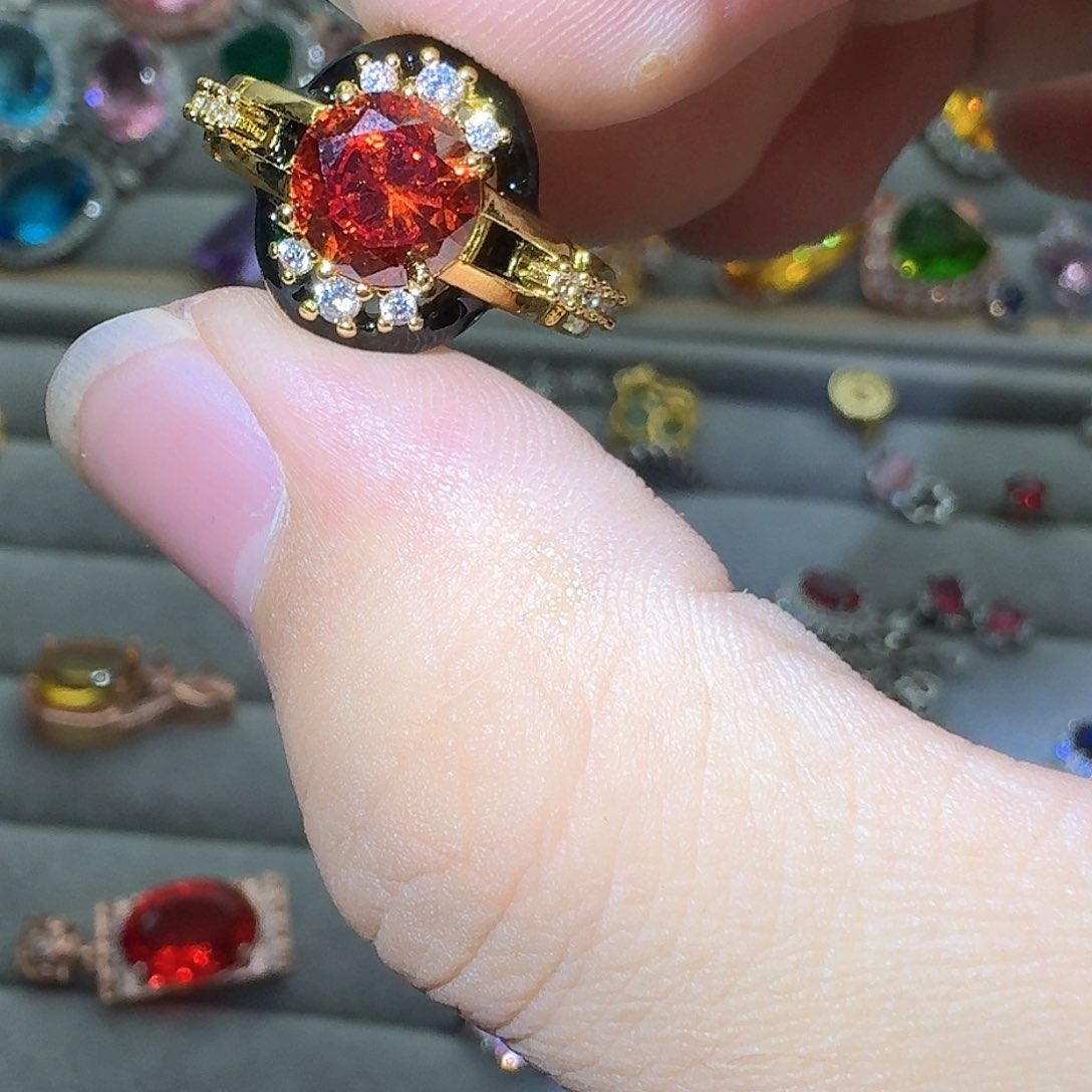 绿水晶戒指银S925镶嵌