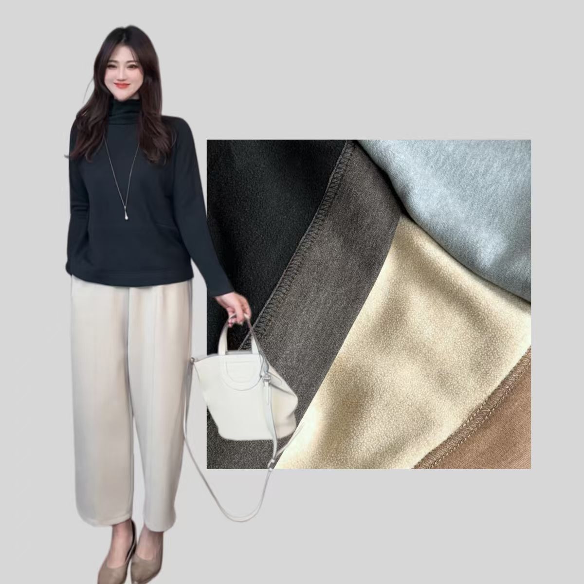 暖绵绵【YANLI】5283一体厚绒保暖打底上衣