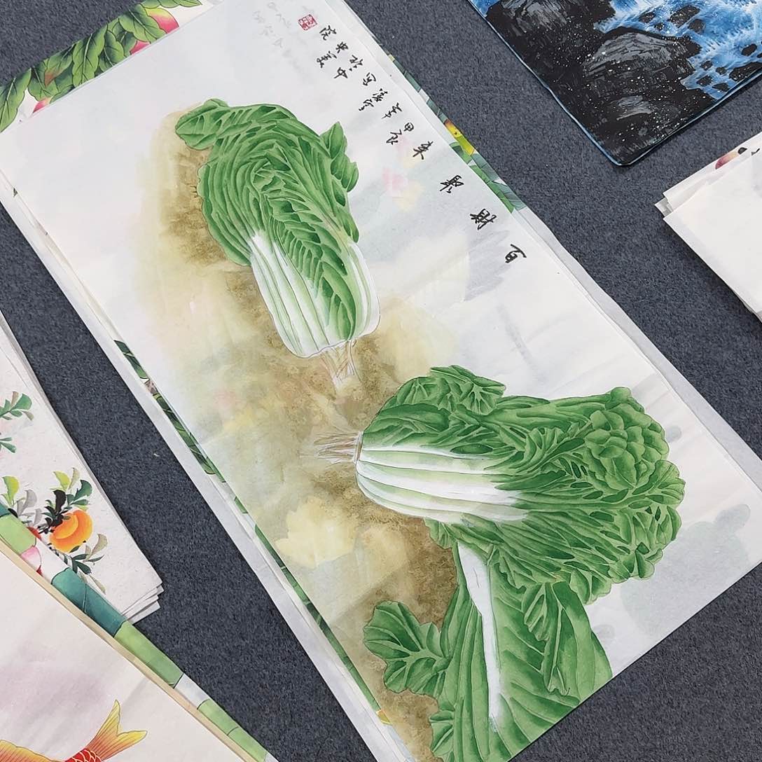 国画尺寸50X100手绘作品 