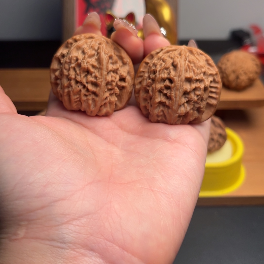 文玩核桃把件磨盘42修