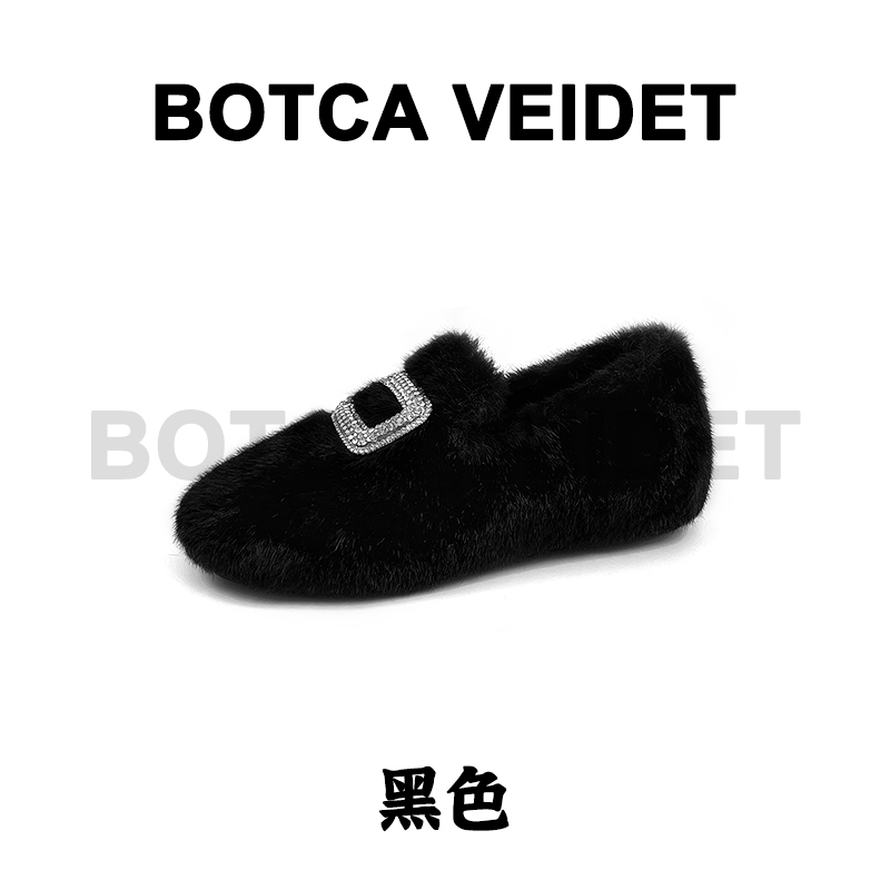 【星河】安先生SHOES保暖一脚蹬毛毛单鞋-HM3095