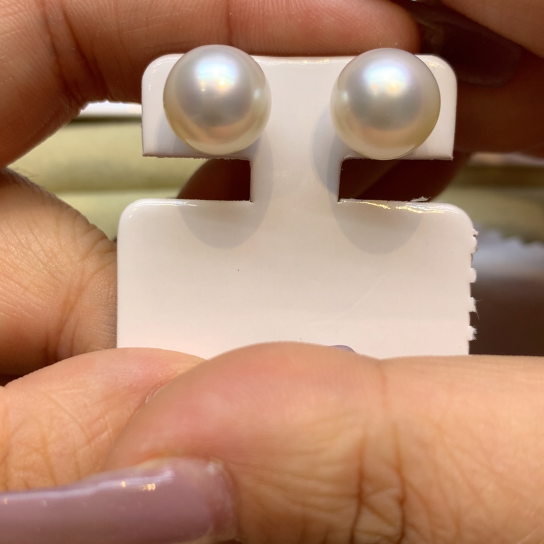 18K金镶嵌耳饰海水珍珠