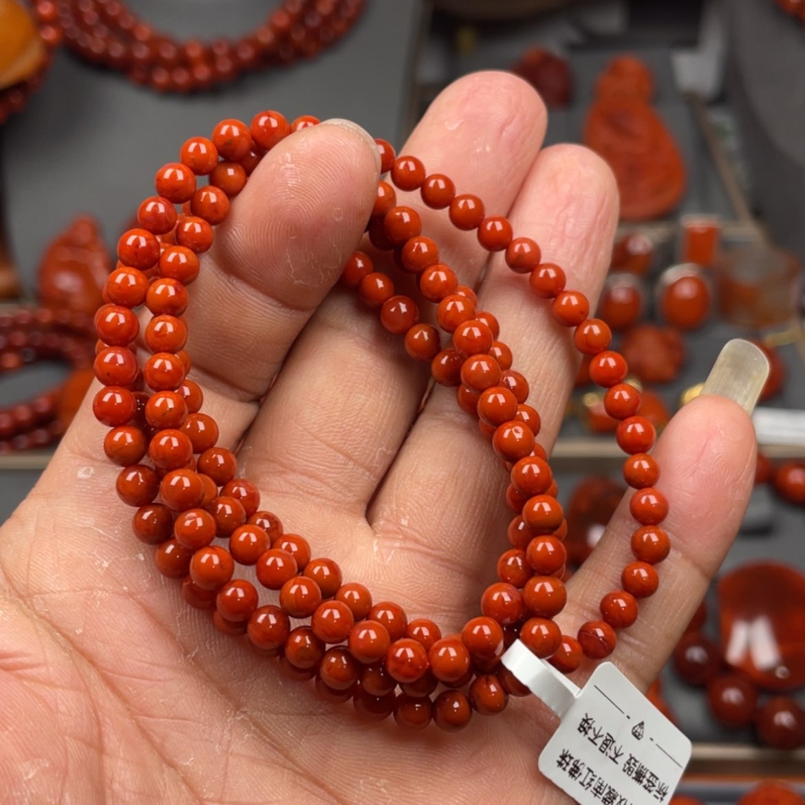 【闪购商品】南红玛瑙珠宝奇石未镶嵌多圈4➕