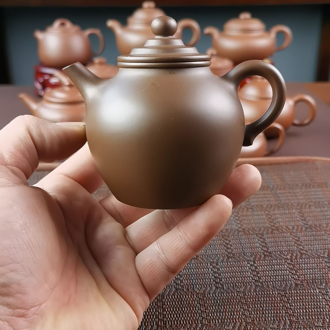紫砂茶壶老紫泥大彬橄榄200CC许响新