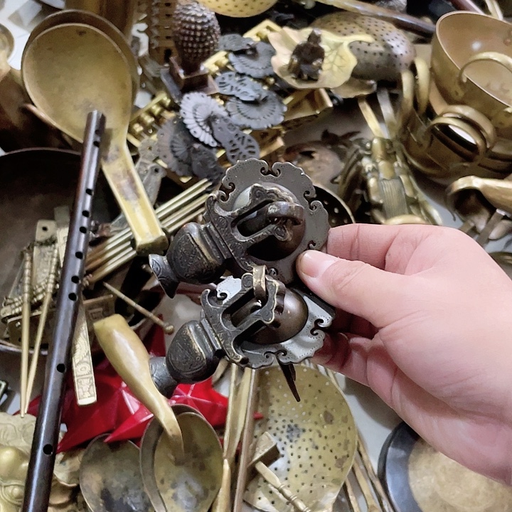 老式铜件古朴典雅一对