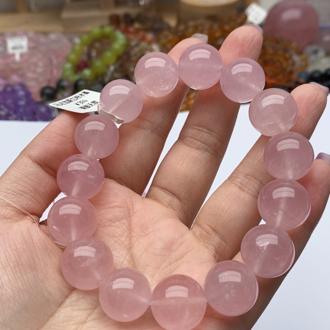 水晶手串未镶嵌L***1粉水晶79.1g