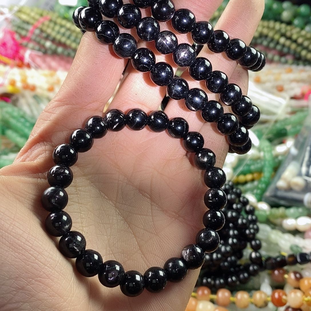 玛瑙/玉髓珠宝半成品合金一条天然8mm金运石手链