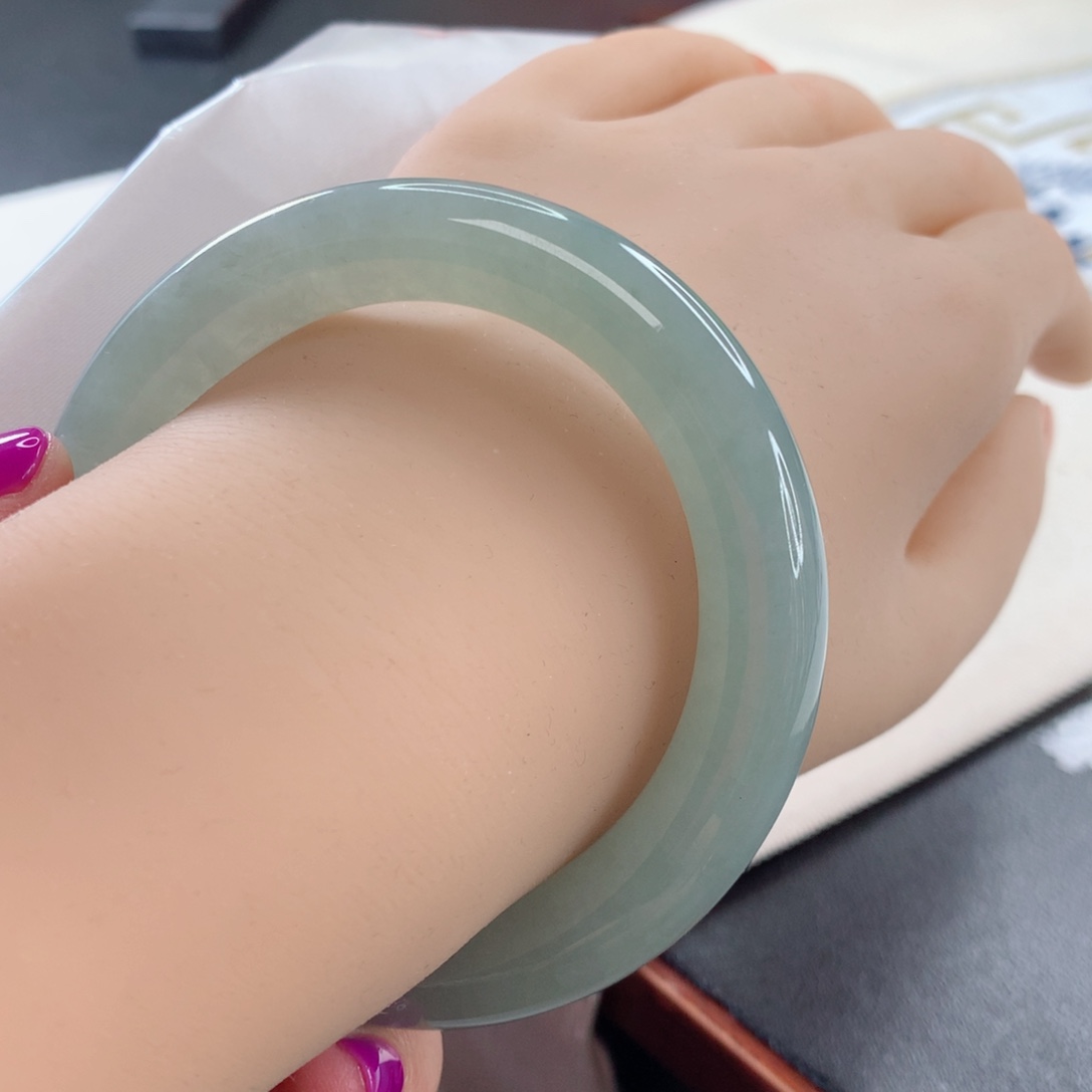 翡翠未镶嵌手镯圈口54.9