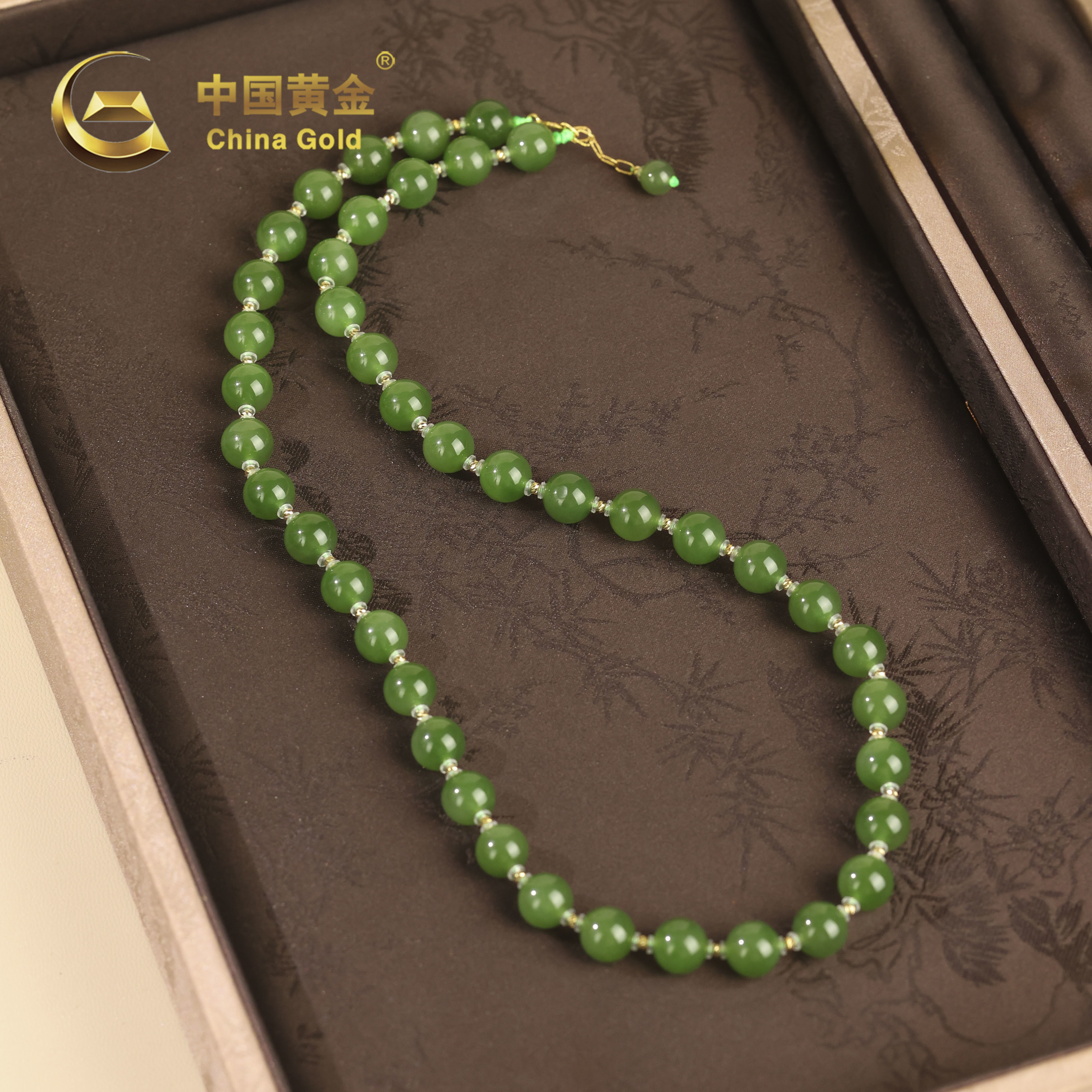 【中国黄金】恒奕 | 和田玉*项链*18k金镶嵌-X3540-臻