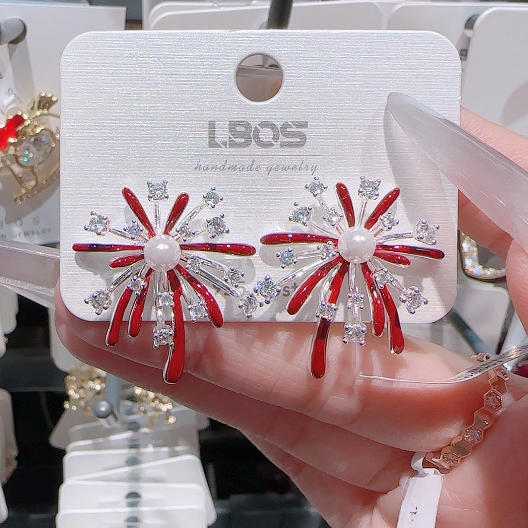 锆石铜合金925银耳环