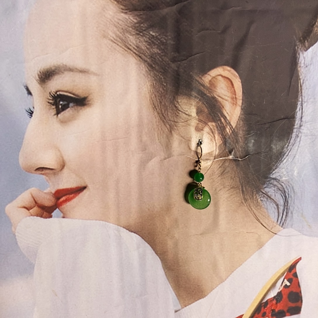 银S925镶嵌翡翠耳饰21