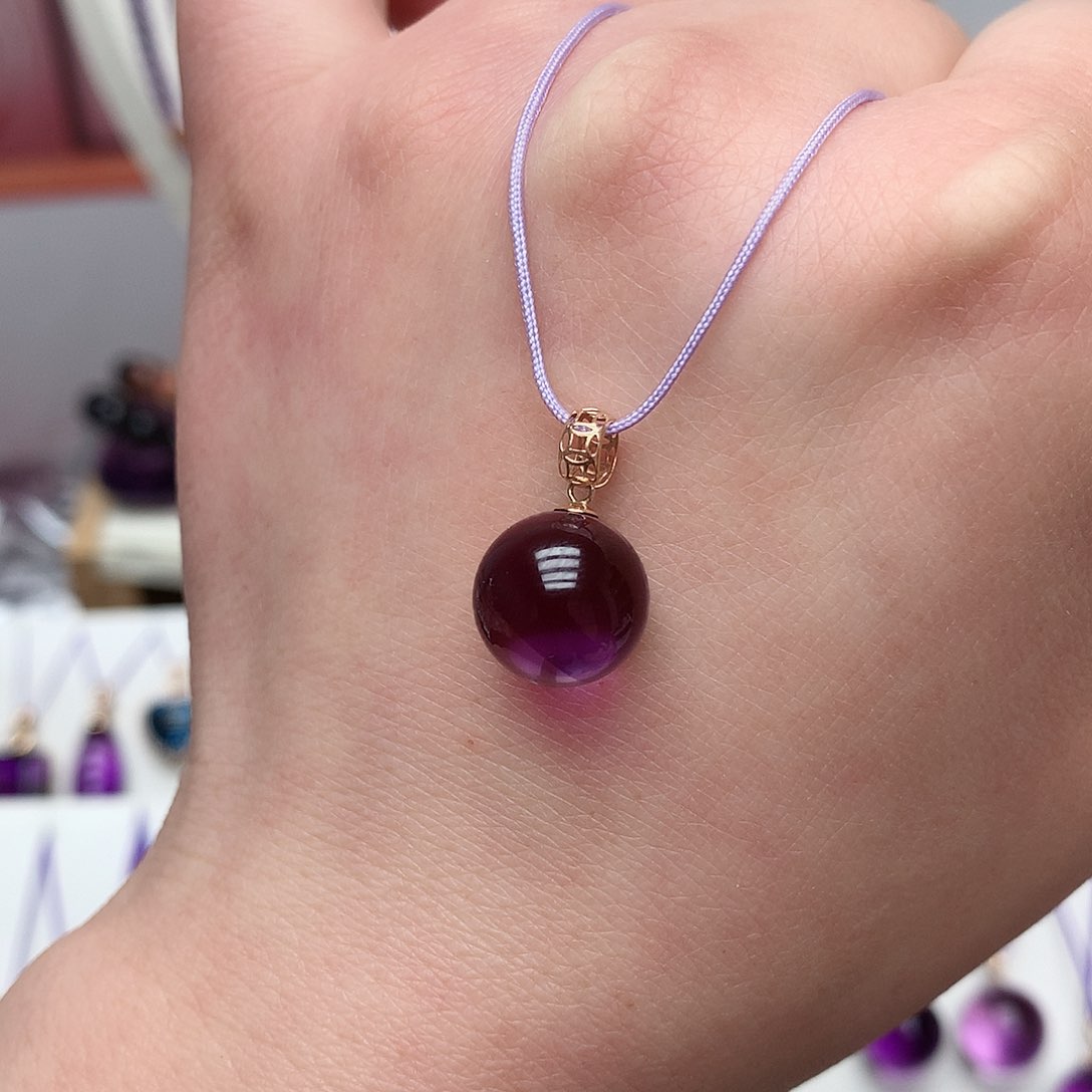 紫晶吊坠(赠链)18K金镶嵌