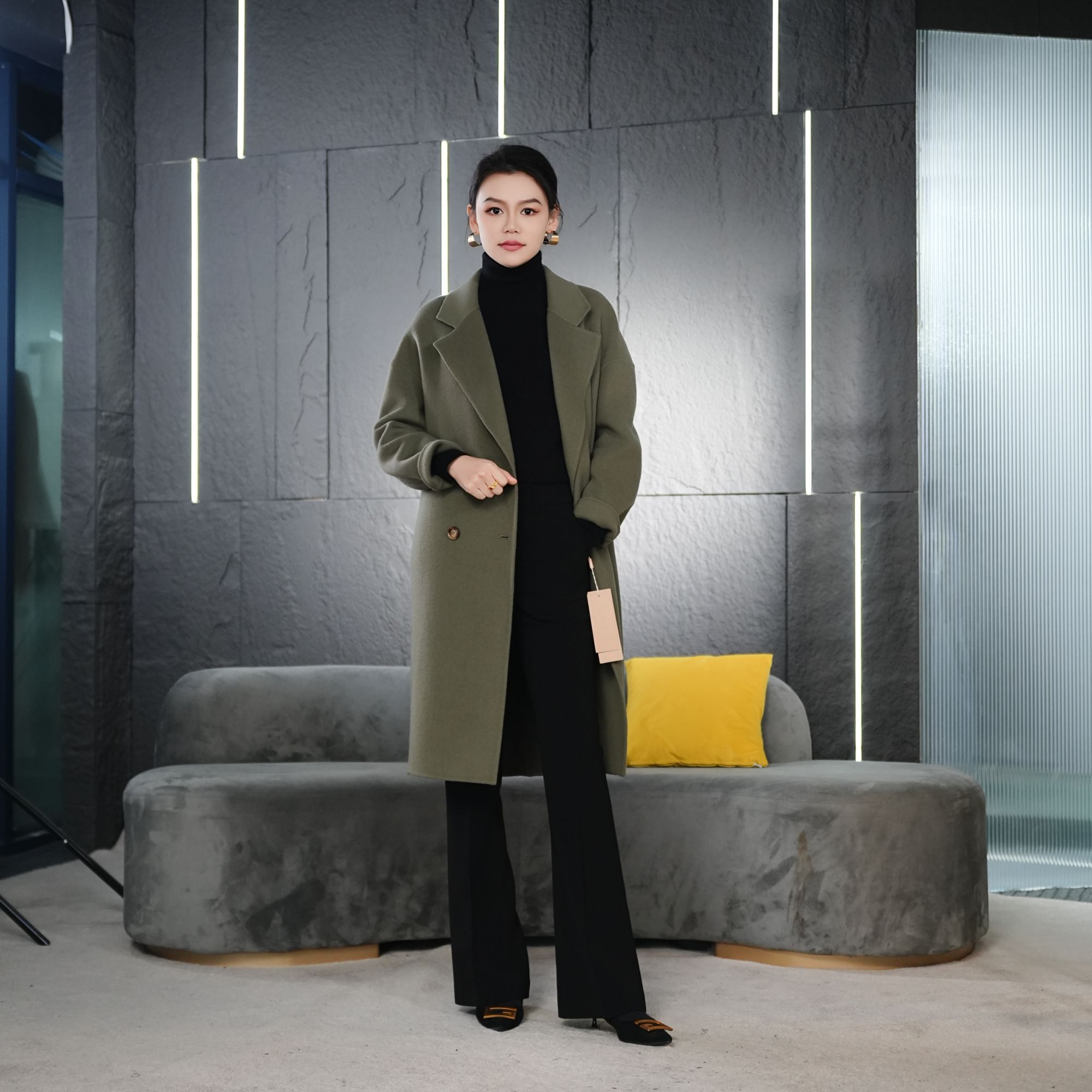 Falaibang/法莱邦2275浅绿色羊毛大衣