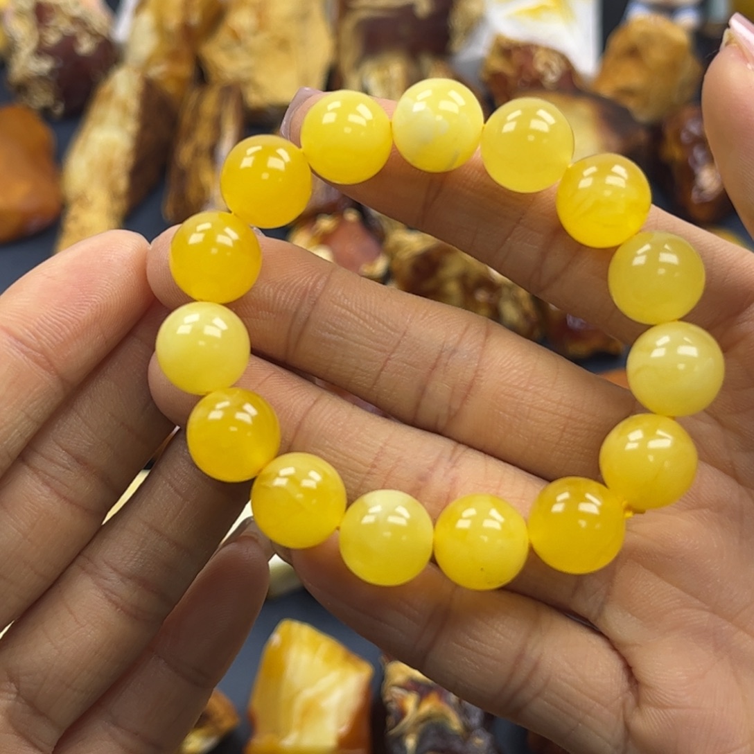 定制琥珀未镶嵌蜜蜡手串