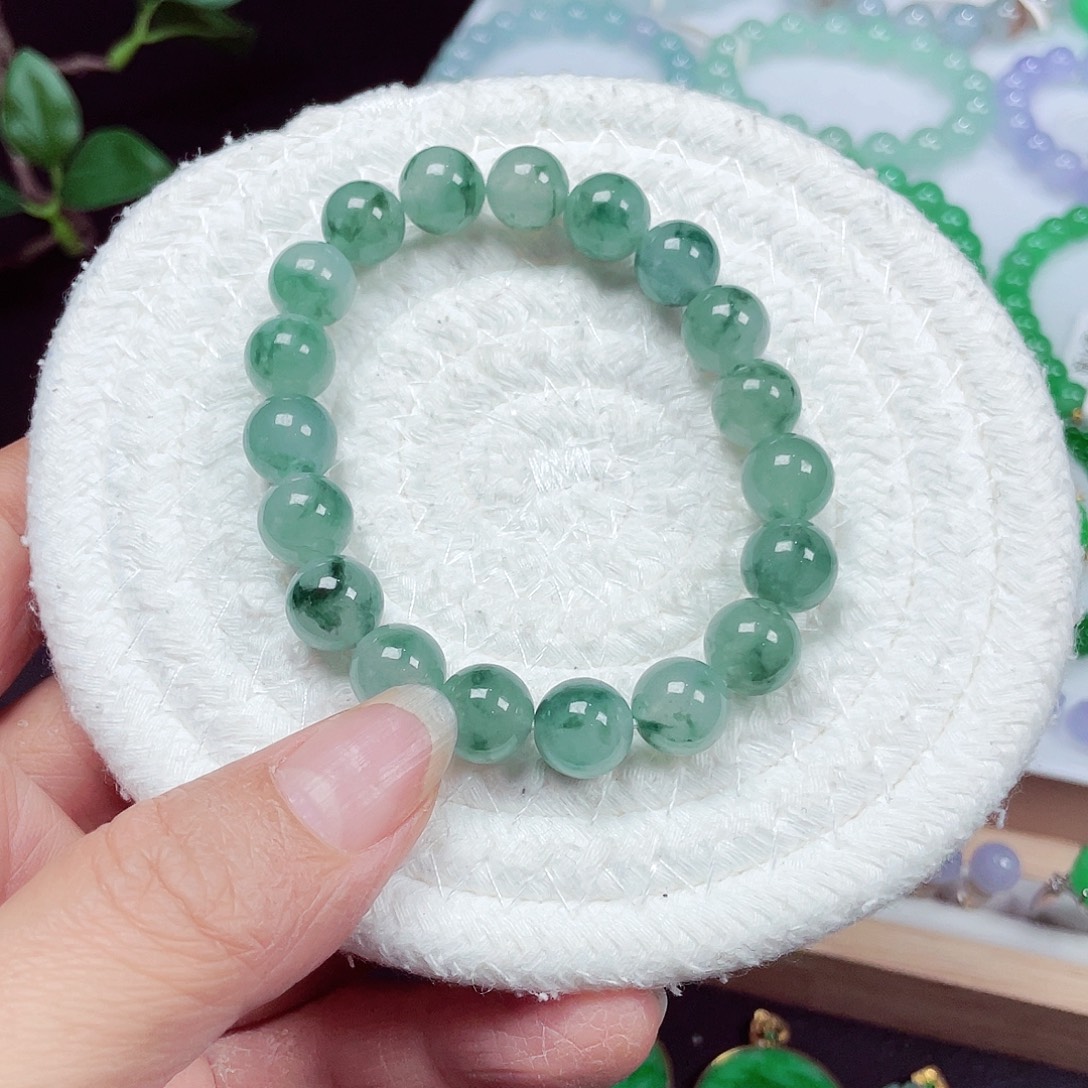 翡翠未镶嵌手链天然缅甸翡翠A货卡9.9