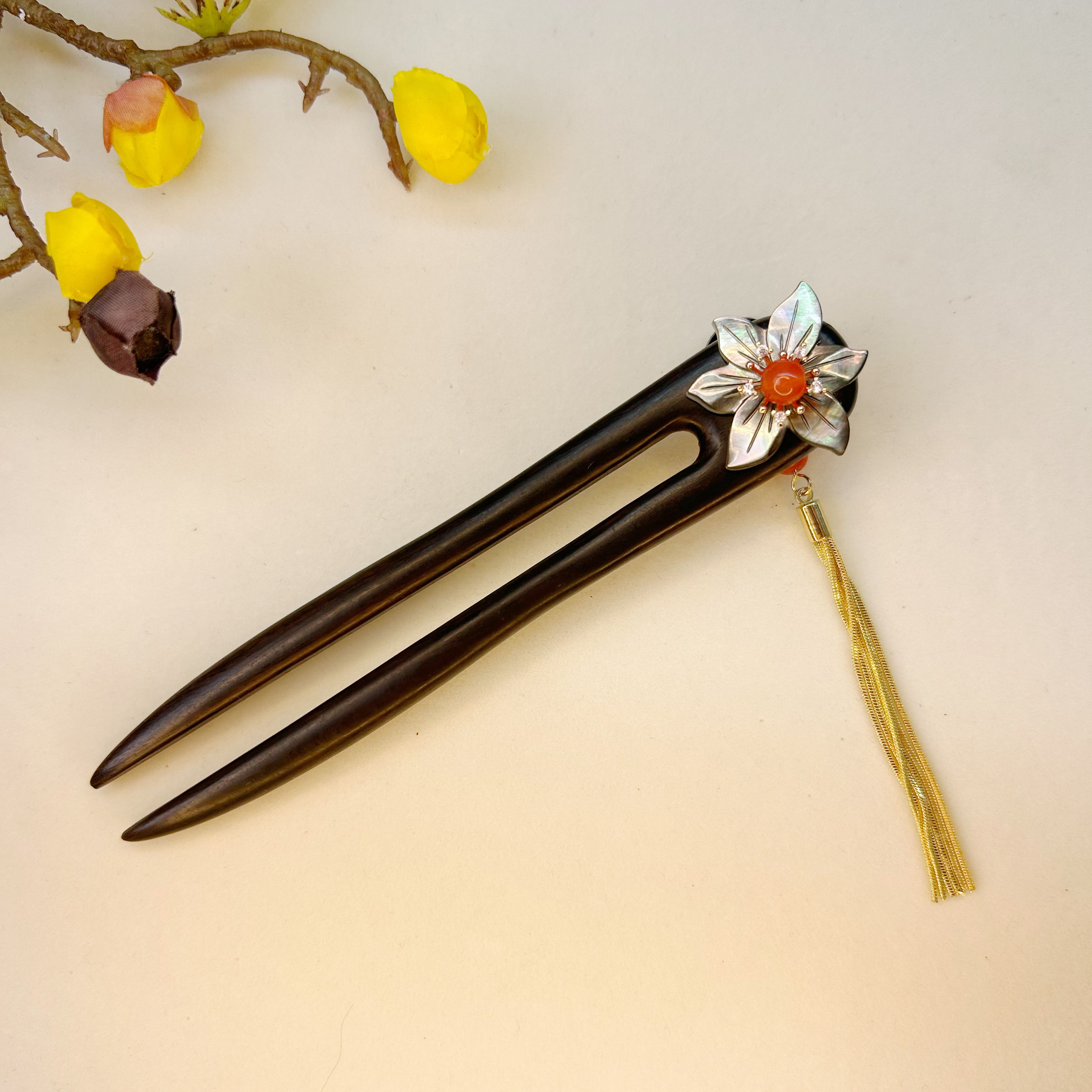 【小柔柔】新中式古风手工原创国风紫光檀发簪