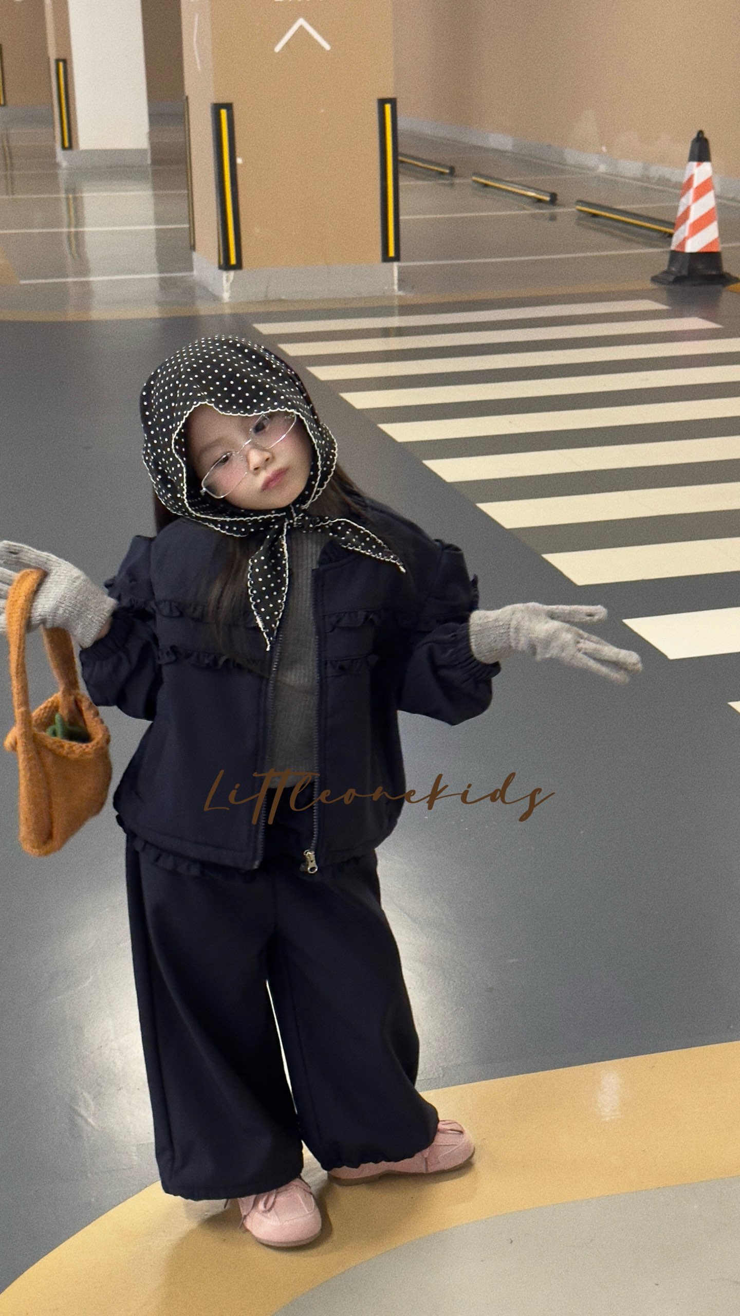 小一家重工花边套装藏青色695-NO退换