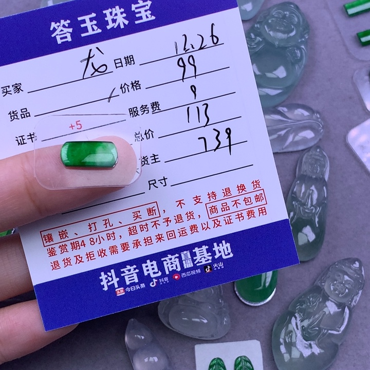未镶嵌挂件翡翠龙*