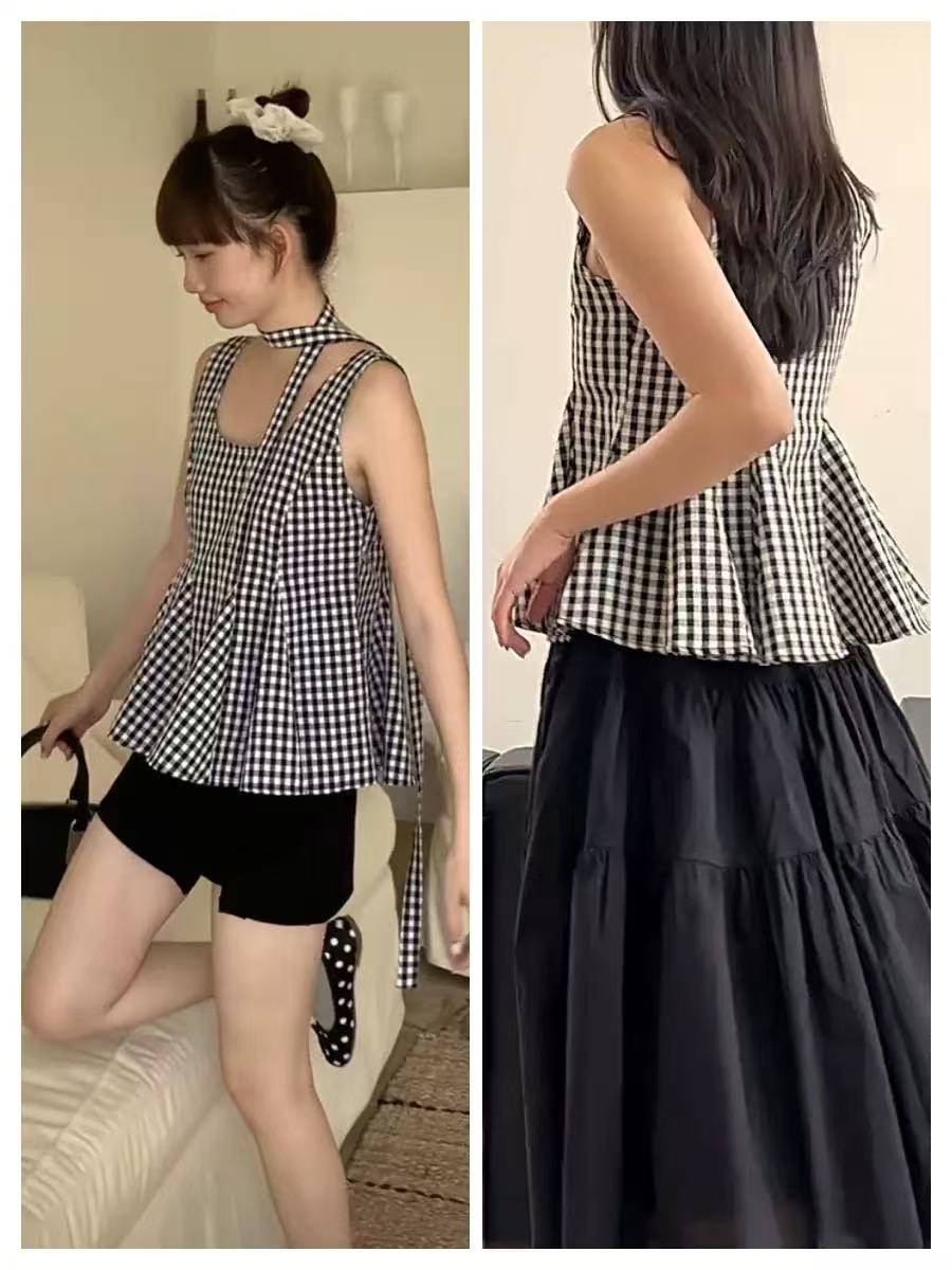 叠穿单穿都好看夏款超韩系休闲收腰a字 棉 麻小吊带背心上衣小衫