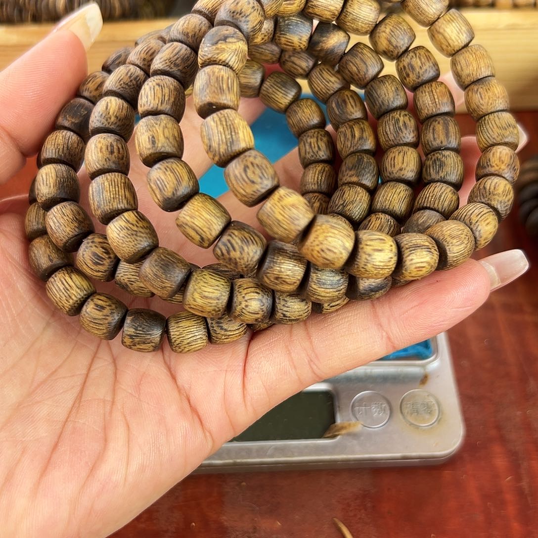 沉香沉香碎屑卡8鼓珠单圈5g