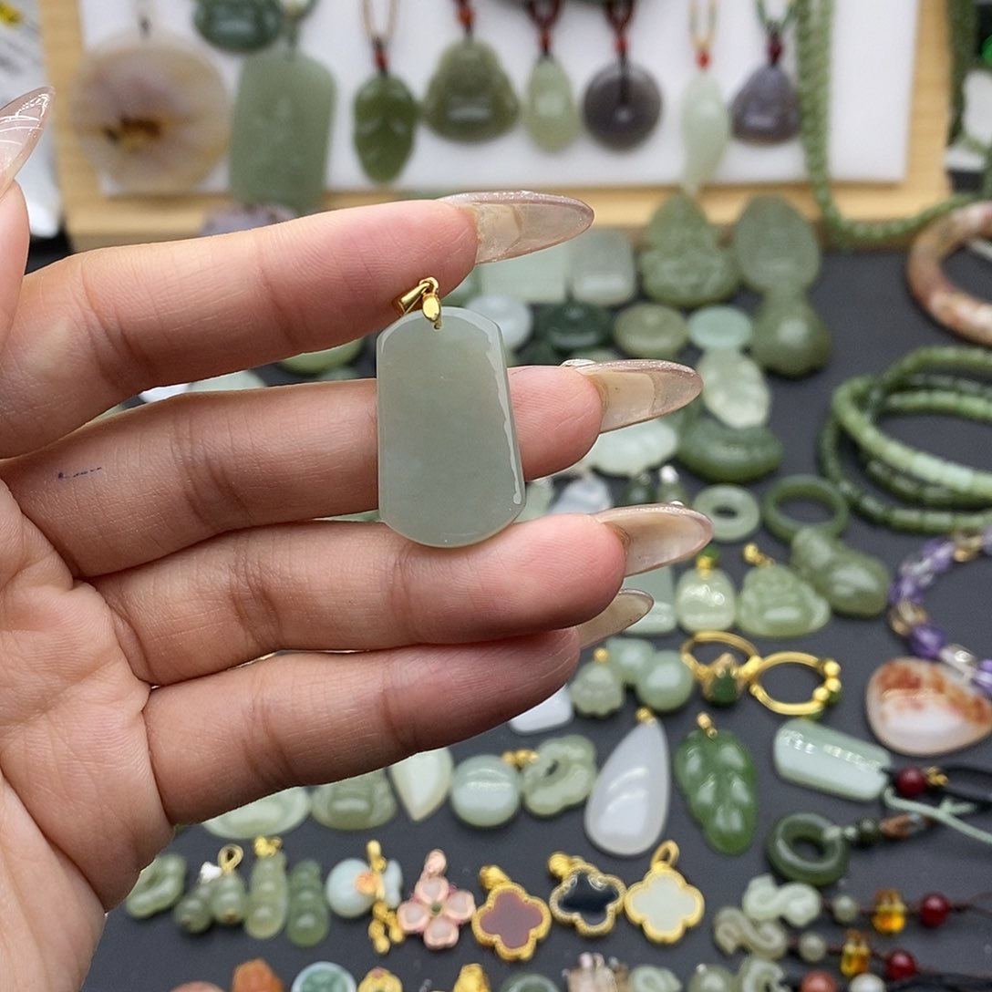 和田玉吊坠(不含链)银S925镶嵌