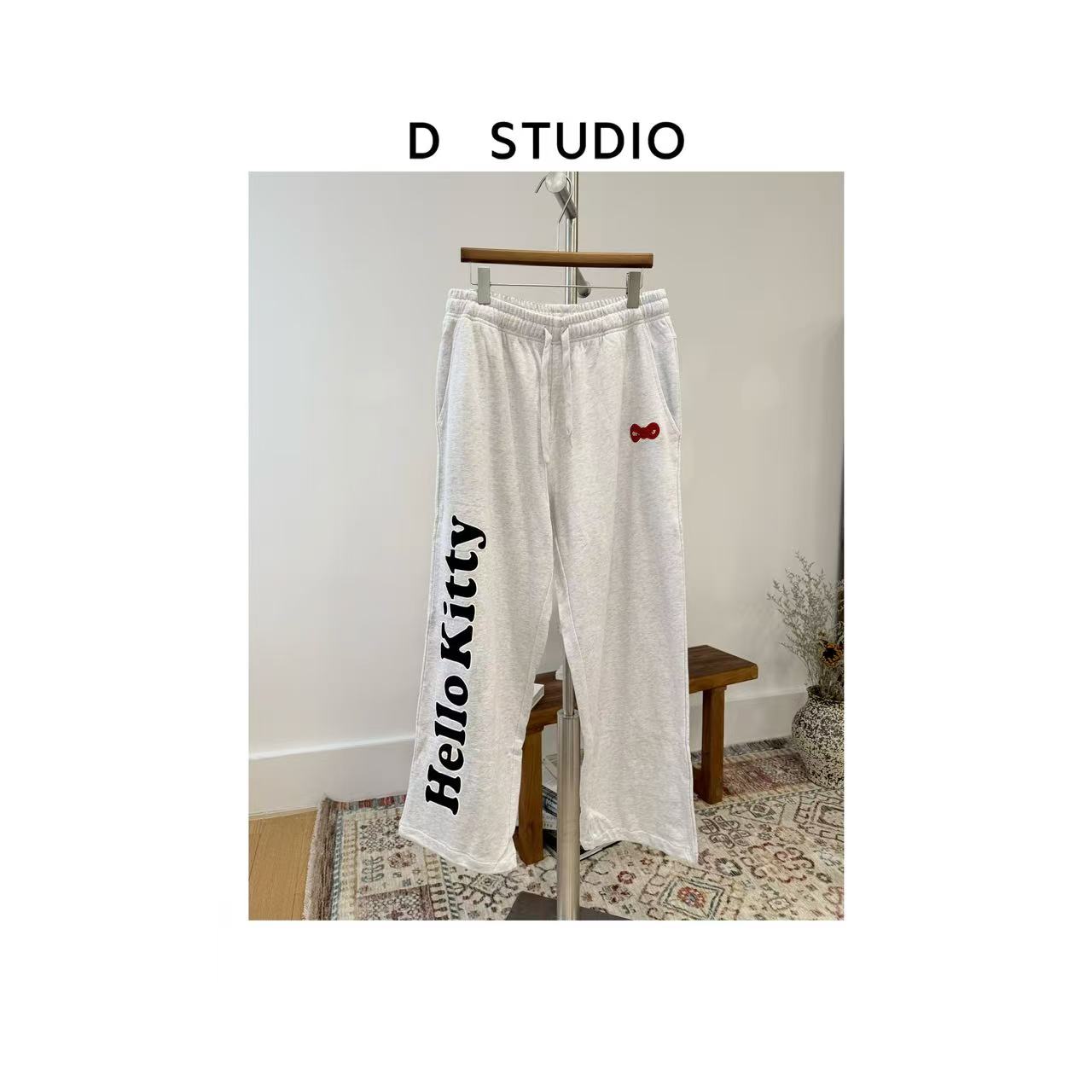 D STUDIO 浅灰kitty猫卫裤 D0574