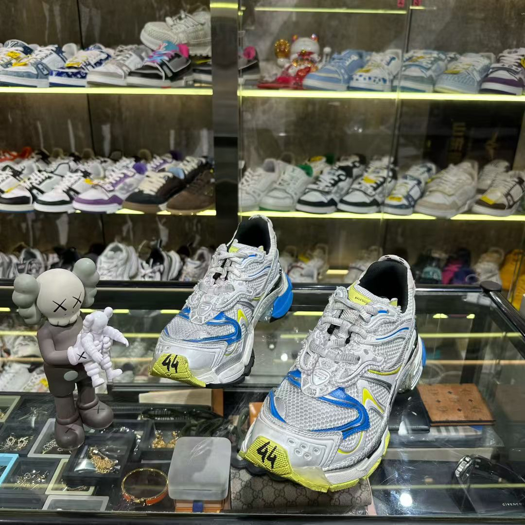 99新 Balenciaga/巴黎世家 白蓝黄runner2老爹鞋44码/有盒