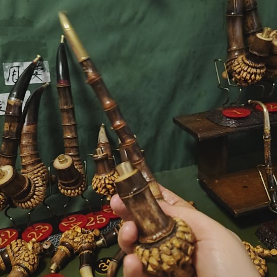 王***弟贵州特色竹根烟斗工艺品手把件