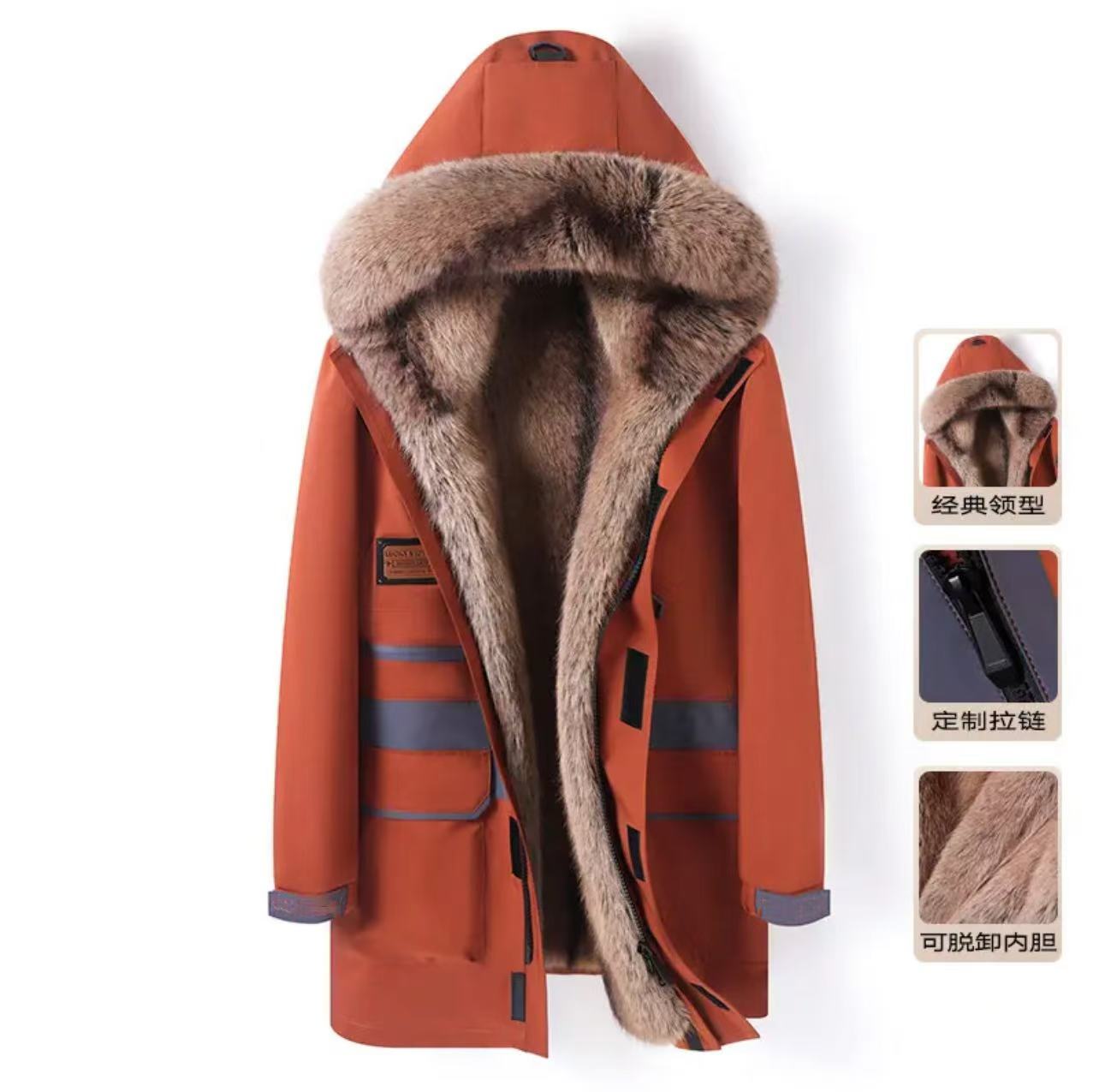 【焦糖极寒款】可拆卸秋冬季加厚加密保暖短款加绒派克服中长款外套