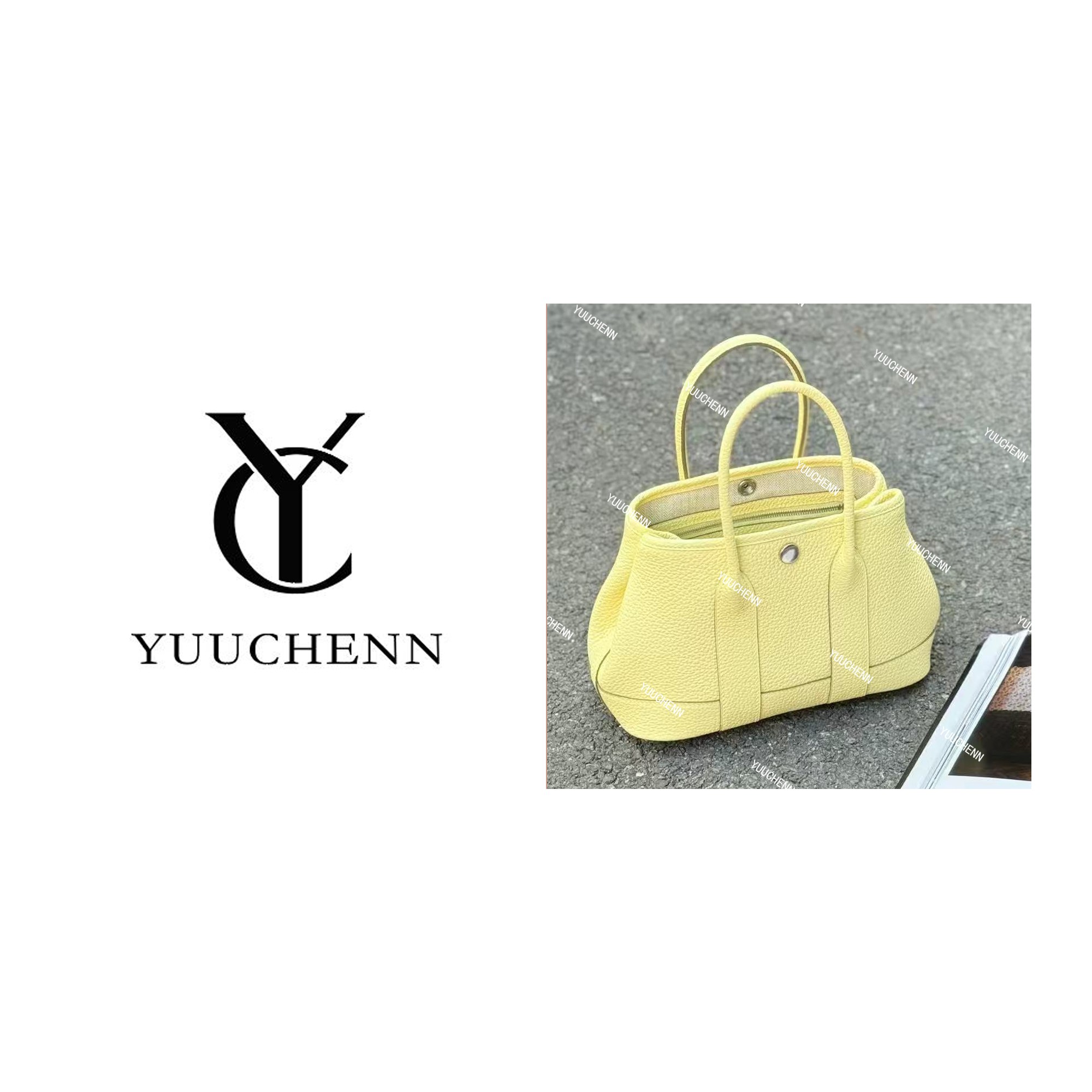 YUUCHENN手工【花园包】进口牛皮23cm原创设计高定真皮包 HH6162