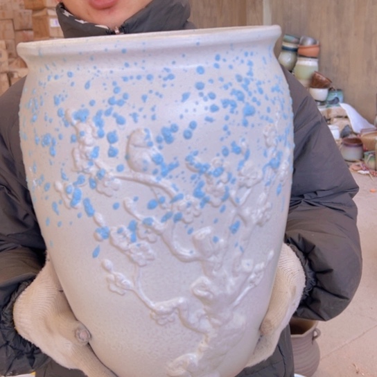 紫砂花盆高36口25————-