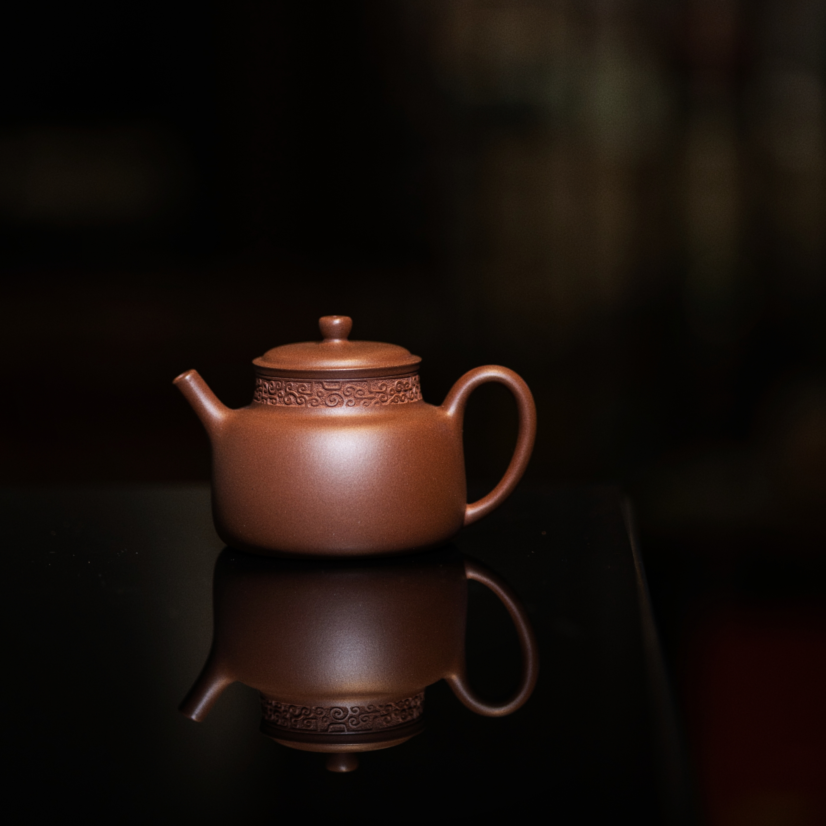 择砂复刻｜言心壶•摹赵珈 刻绘版 清水紫泥  半手工精制 170cc 