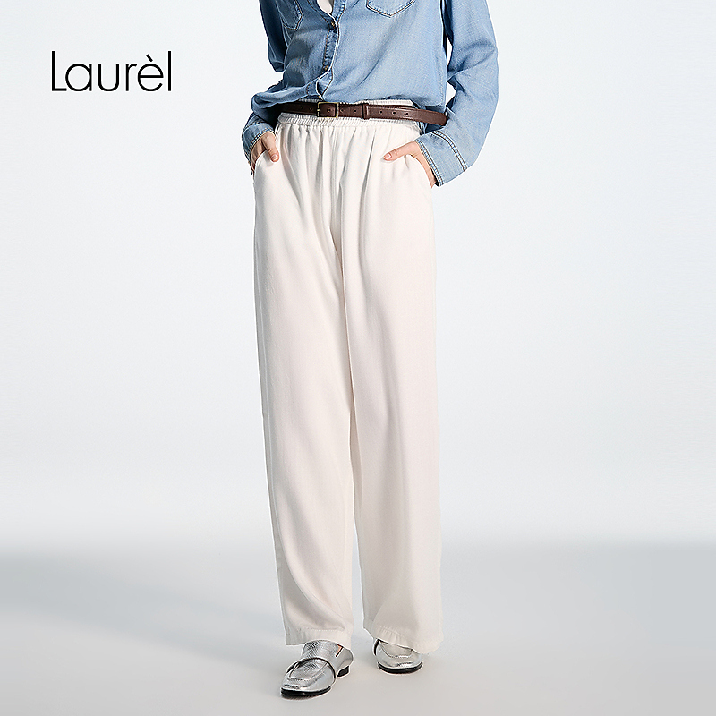 Laurel劳芮26春新款弹力腰头宽松直筒裤LWD371K02200