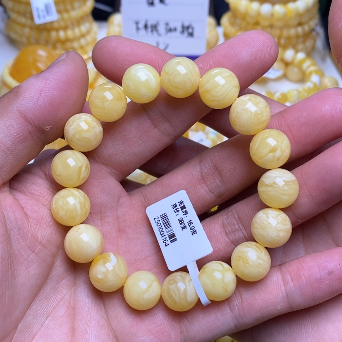 【闪购商品】蜜蜡裸石未镶嵌12+圆珠手串